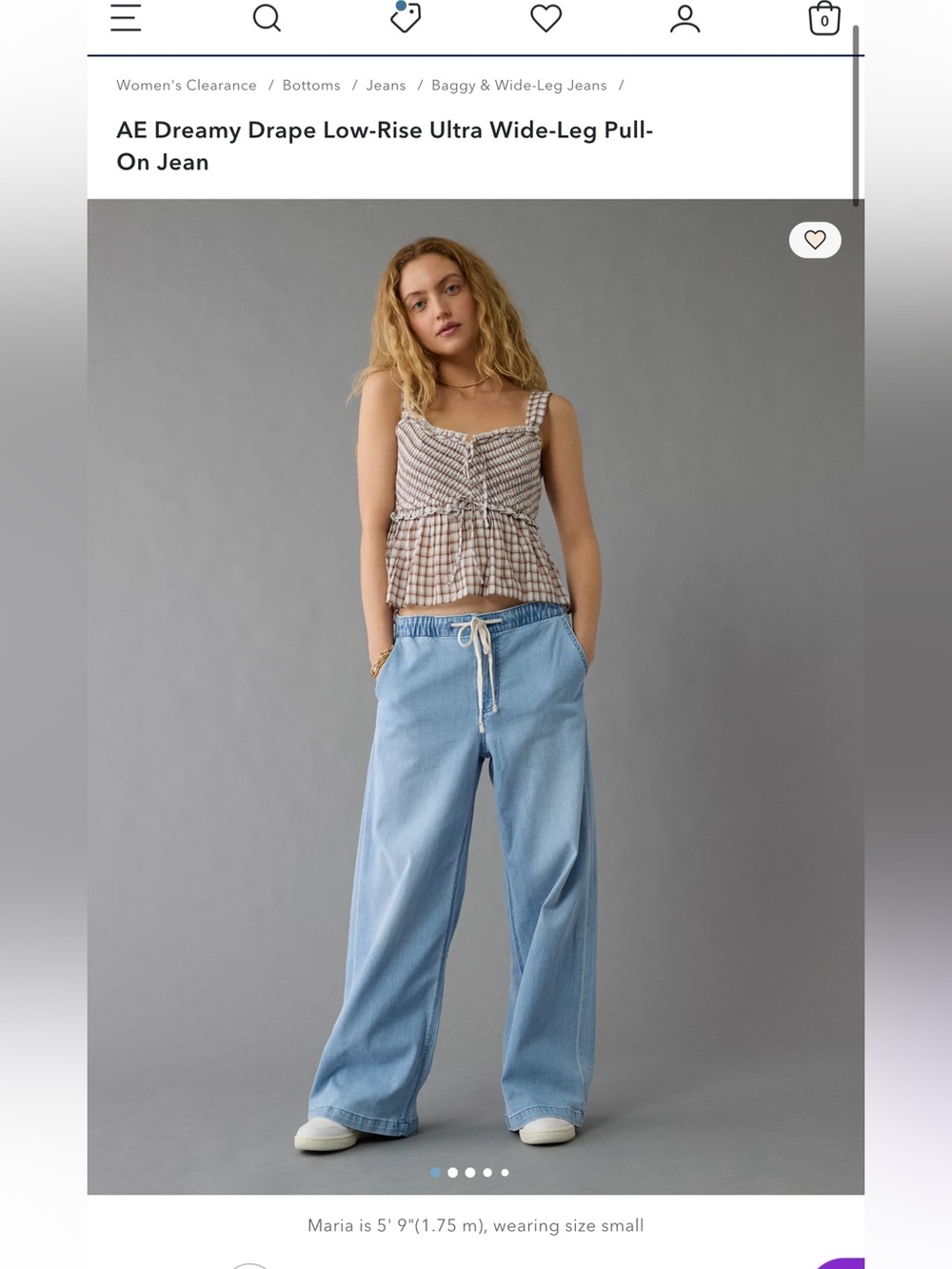 AE Ultra Wide-Leg Drawstring Jeans Skylight - Women